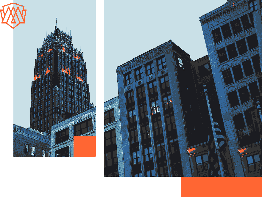 Skyscraper in downtown detroit